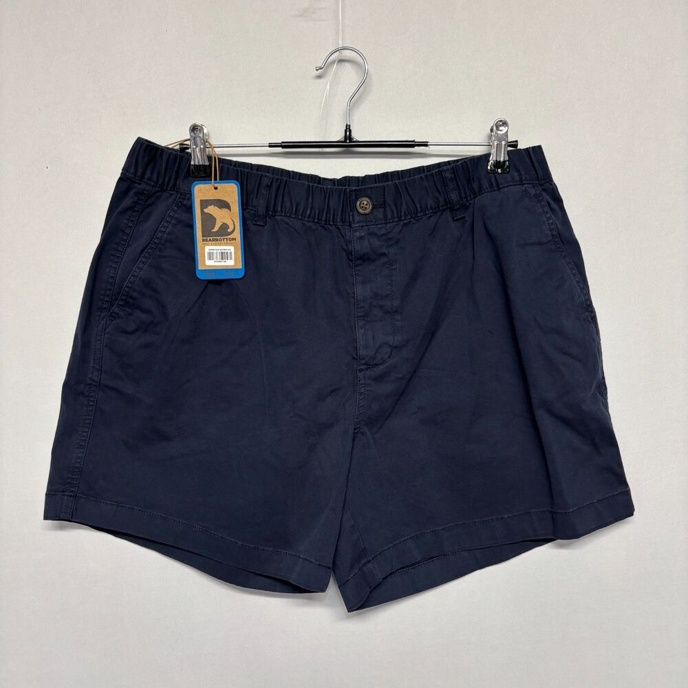 NWT Bear Bottom Men Flat Front Chino Shorts Size XXL 2XL Elastic Waist D126 -28